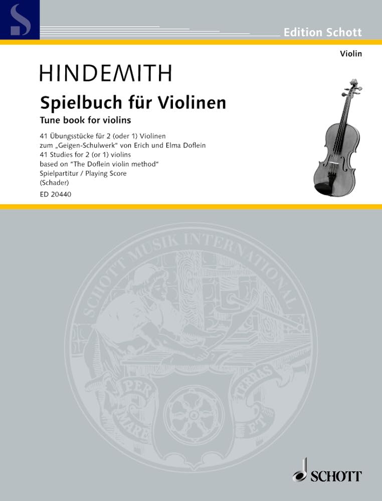 Spielbuch für Violinen: 41 Übungsstücke für 2 (oder 1) Violinen zum „Geigen-Schulwerk“ von Erich und Elma Doflein. 1-2 Violinen. Spielpartitur. (Edition Schott) Sheet Music