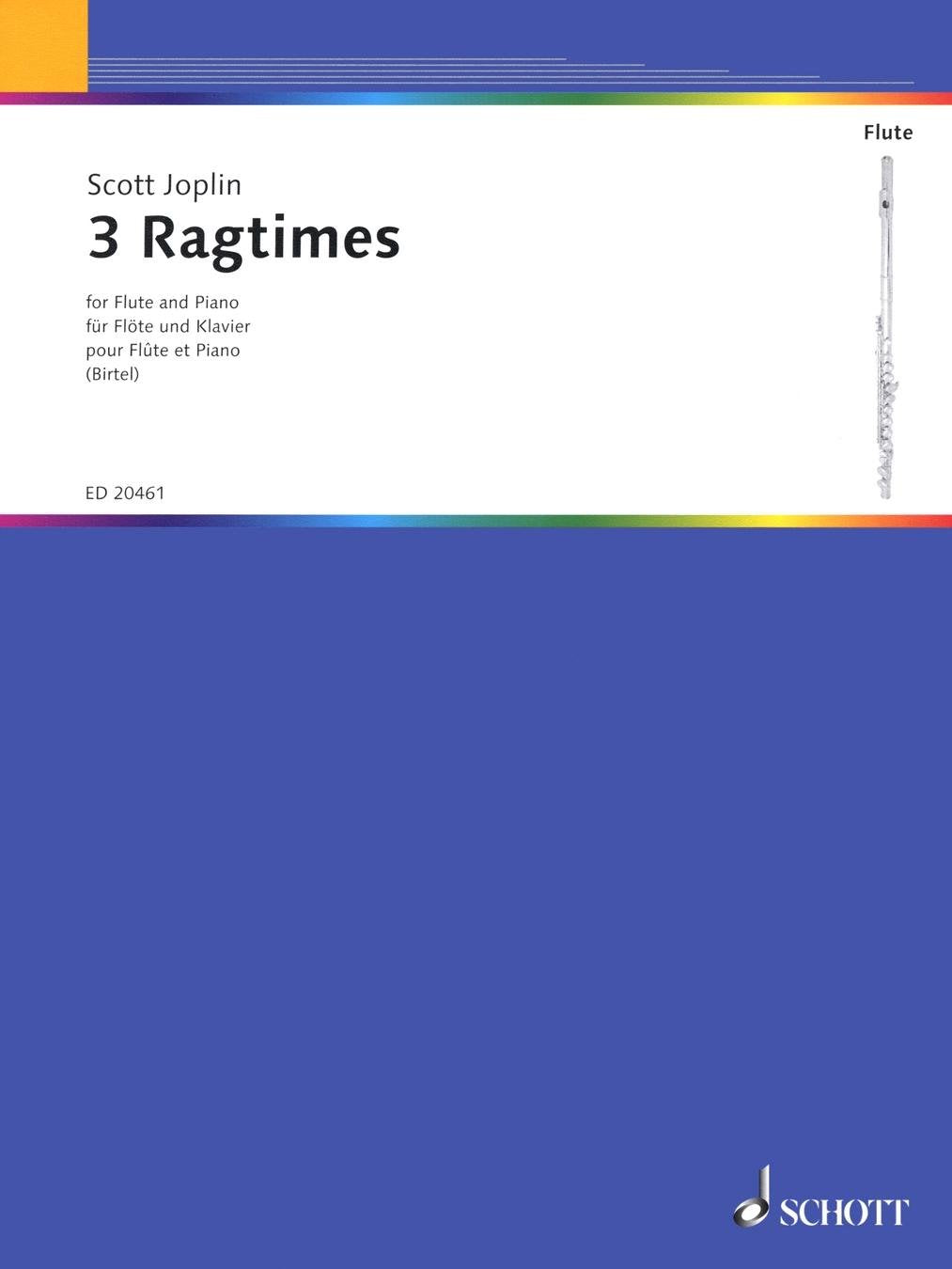 3 Ragtimes: Flöte und Klavier. Sheet Music