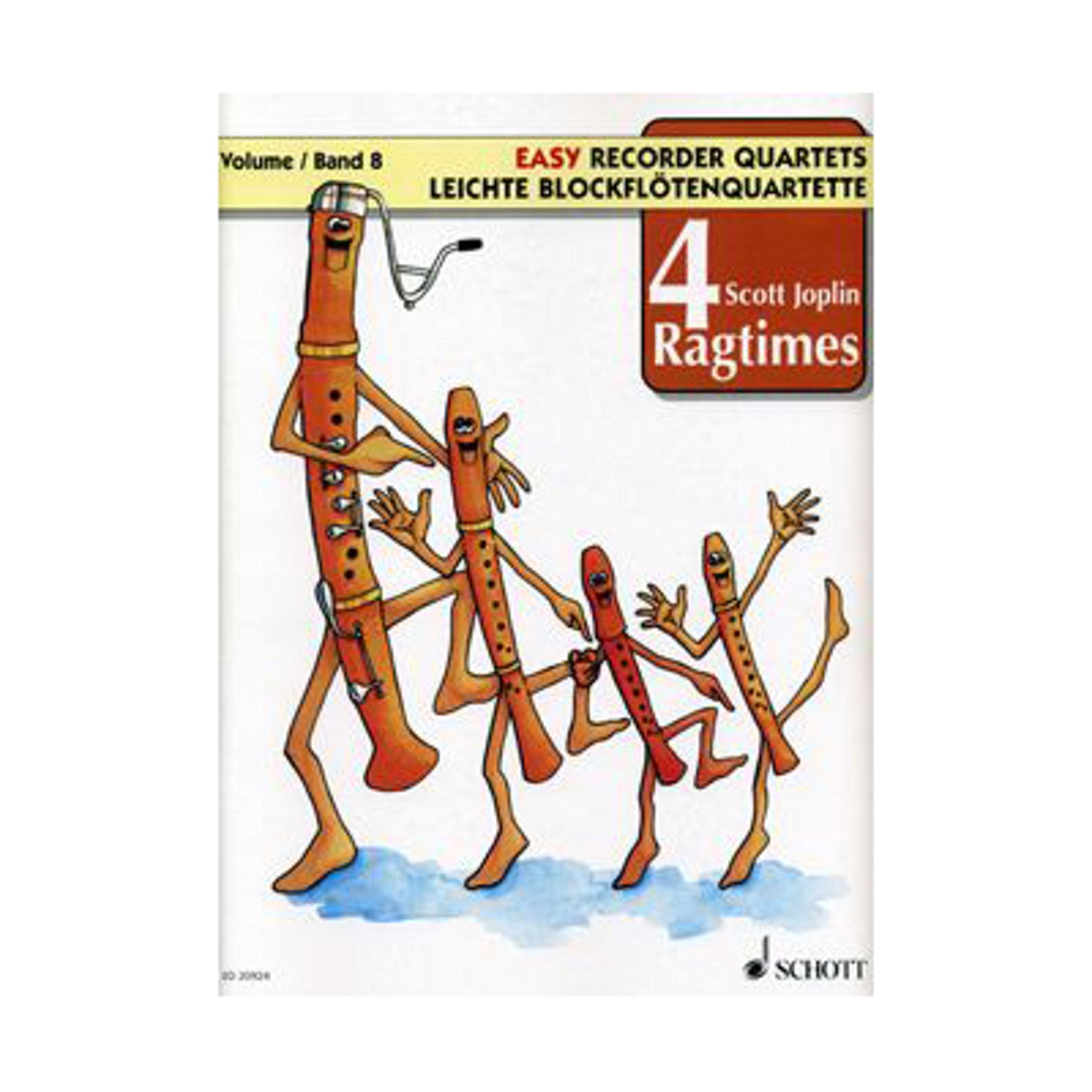 4 Ragtimes: Band 8. Blockflötenquartett. Spielpartitur. (Leichte Blockflötenquartette, Band 8) Sheet Music