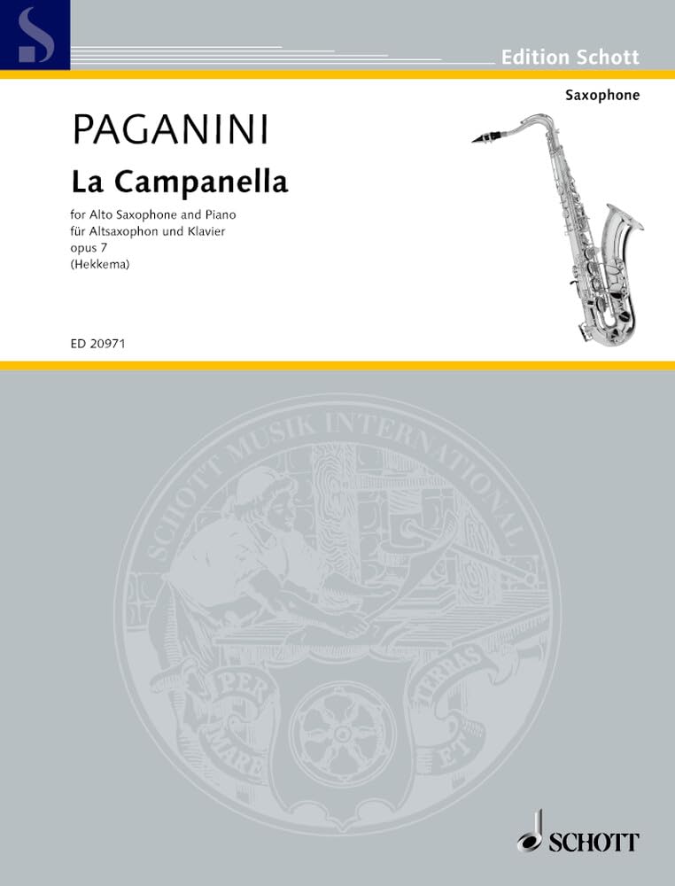 La Campanella: (Short Version). op. 7. Alt-Saxophon und Klavier. (Edition Schott) Sheet Music