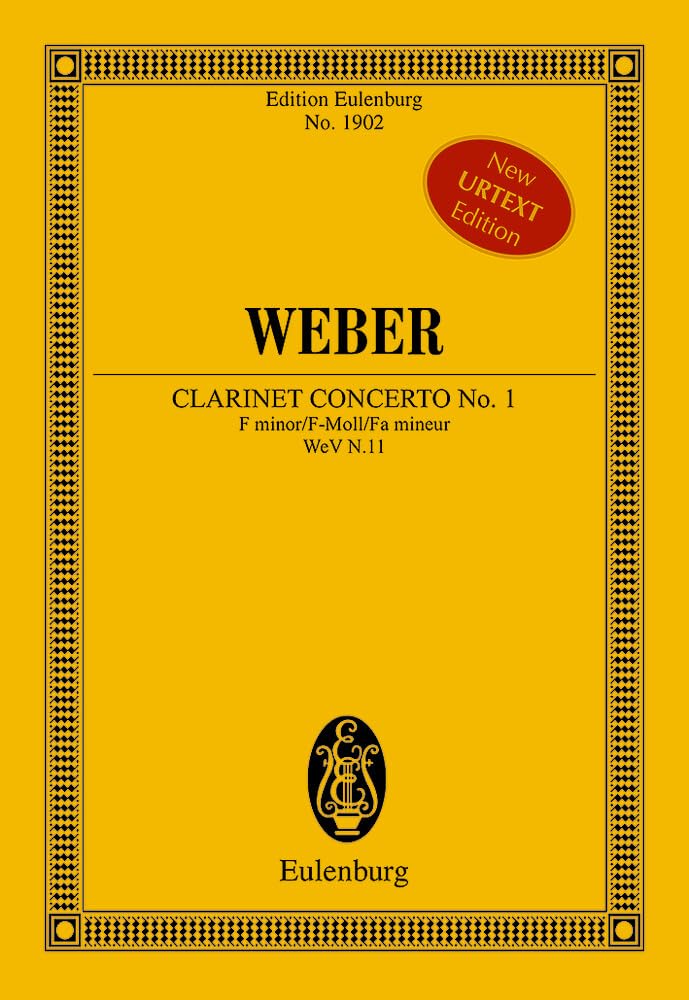 Konzert Nr. 1 f-Moll: für Klarinette und Orchester (Urtext). op. 73. N.11. Klarinette und Orchester. Studienpartitur. (Eulenburg Studienpartituren, Band 1902) Art & Literature Books