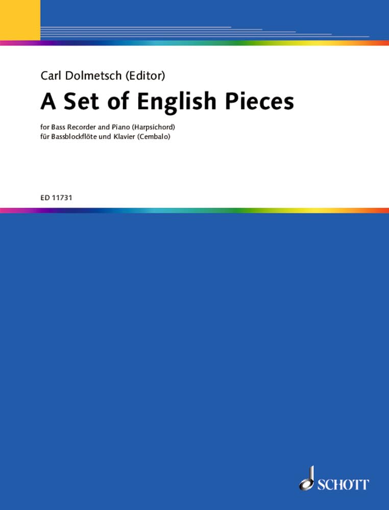 A Set of English Pieces: Alt- (Bass-) Blockflöte und Klavier. Sheet Music