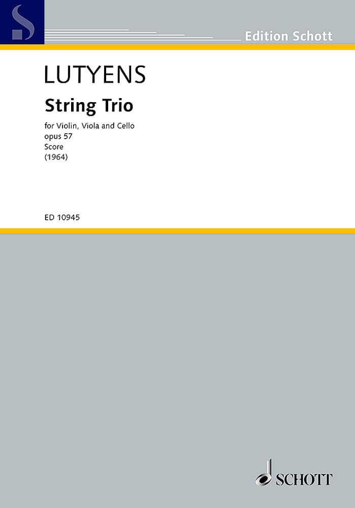 String Trio: for violin, viola and cello. op. 57. Violine, Viola und Violoncello. Studienpartitur. (Edition Schott) Sheet Music