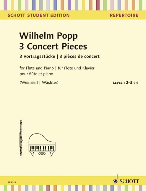 3 Concert Pieces: Flöte und Klavier.: Flute and Piano. (Schott Student Edition) Essays & Short Stories