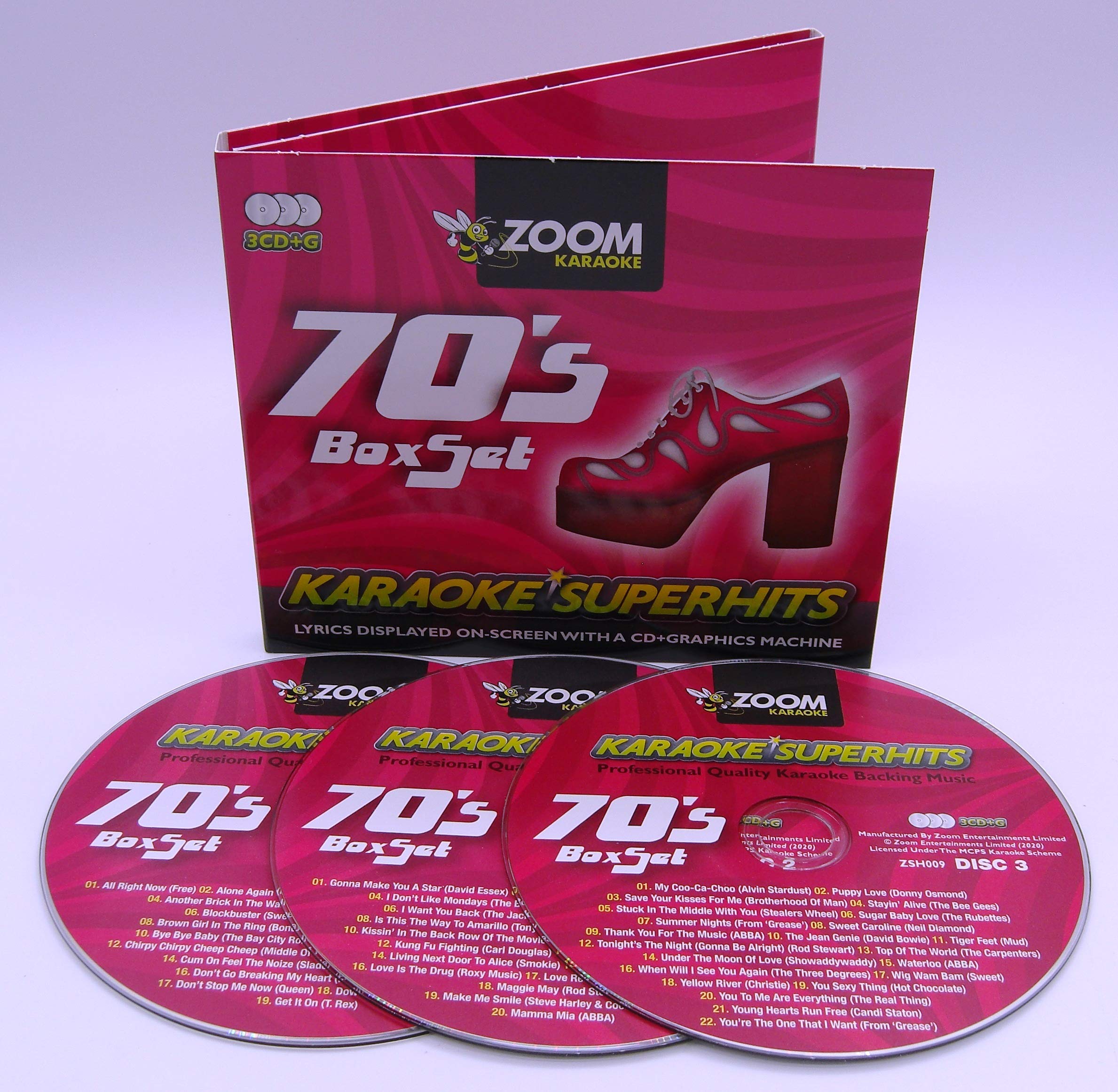 Zoom Karaoke CD+G - 70s Seventies Superhits - Triple CD+G Karaoke Pack Music for Children