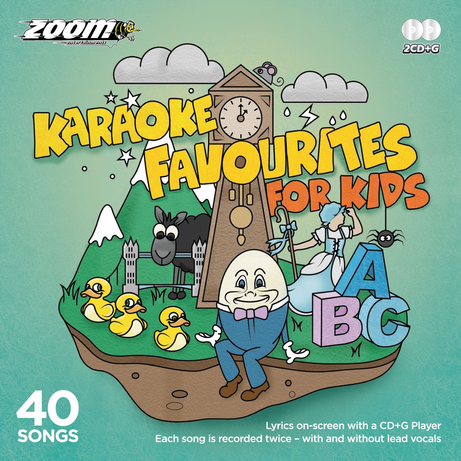40 Karaoke Favourites For Kids (With And Without Lead Vocals) - Double CD+G Set From Zoom Karaoke Music for Children