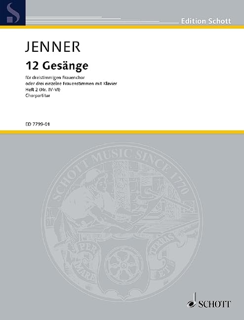 Zwölf Gesänge: Texte aus dem Toskanischen nach Ferdinand Gregorovius. op. 3. female choir (SMezA) or 3 female voices with piano. Partition de chœur. book