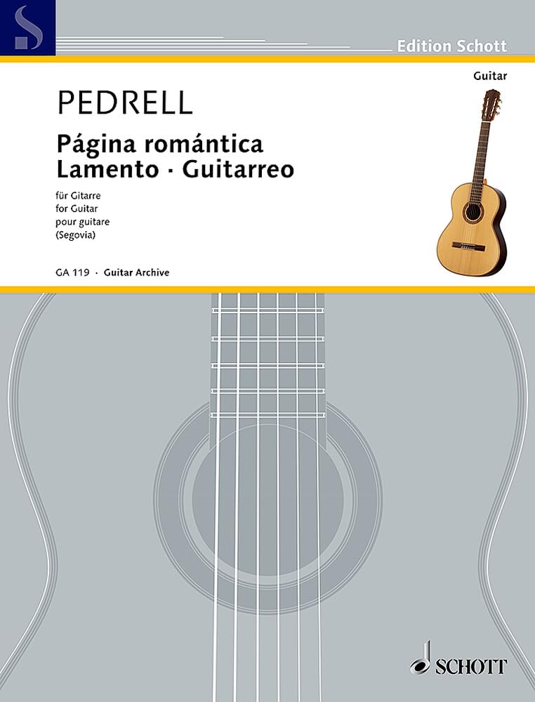 Página romántica - Lamento - Guitarreo: Gitarre. (Edition Schott) Sheet Music