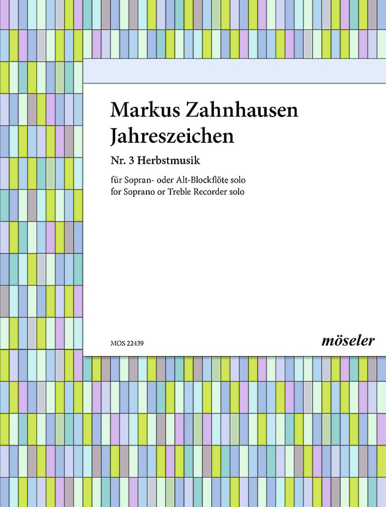 Jahreszeichen: Nr. 3 Herbstmusik. Sopran- oder Alt-Blockflöte. Sheet Music
