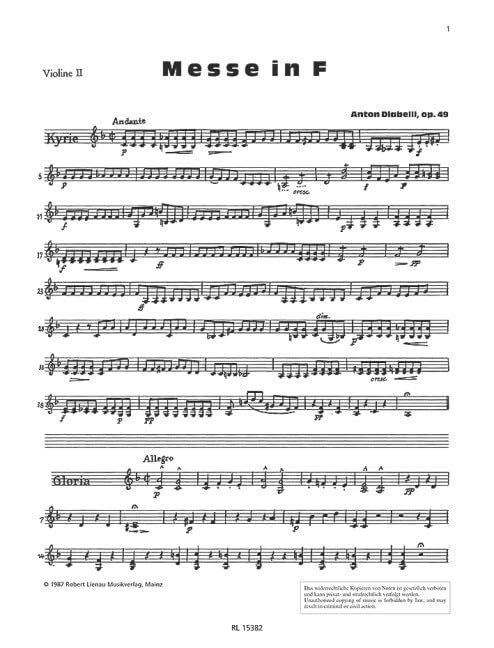 Messe en fa: op. 49. choir and orchestra. book