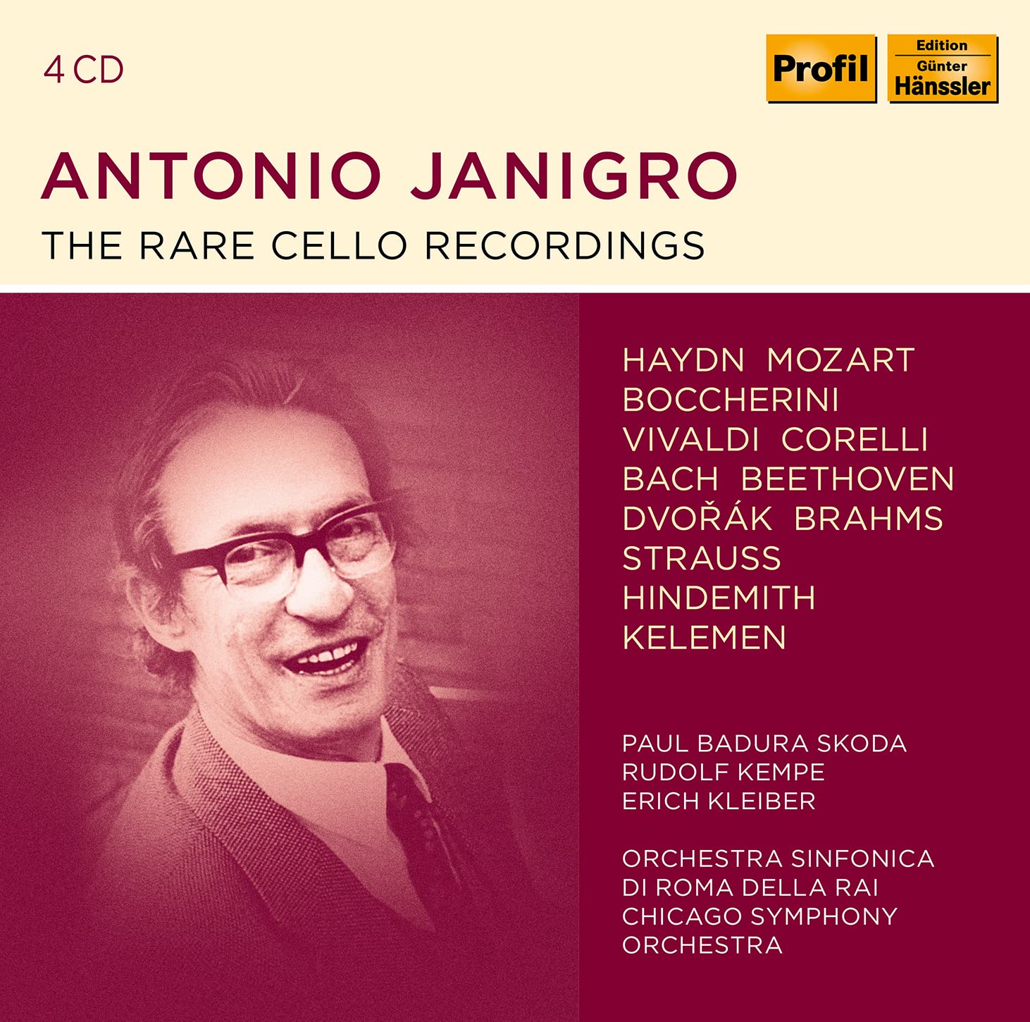 Janigro: The Rare Cello Recordings / Haydn: Cello Concerto No.2, Mozart: Divertimento, R. Strauss: Don Quixote op. 35, Cello-Konzerte von Boccherini, Dvorak, Corelli etc Classical