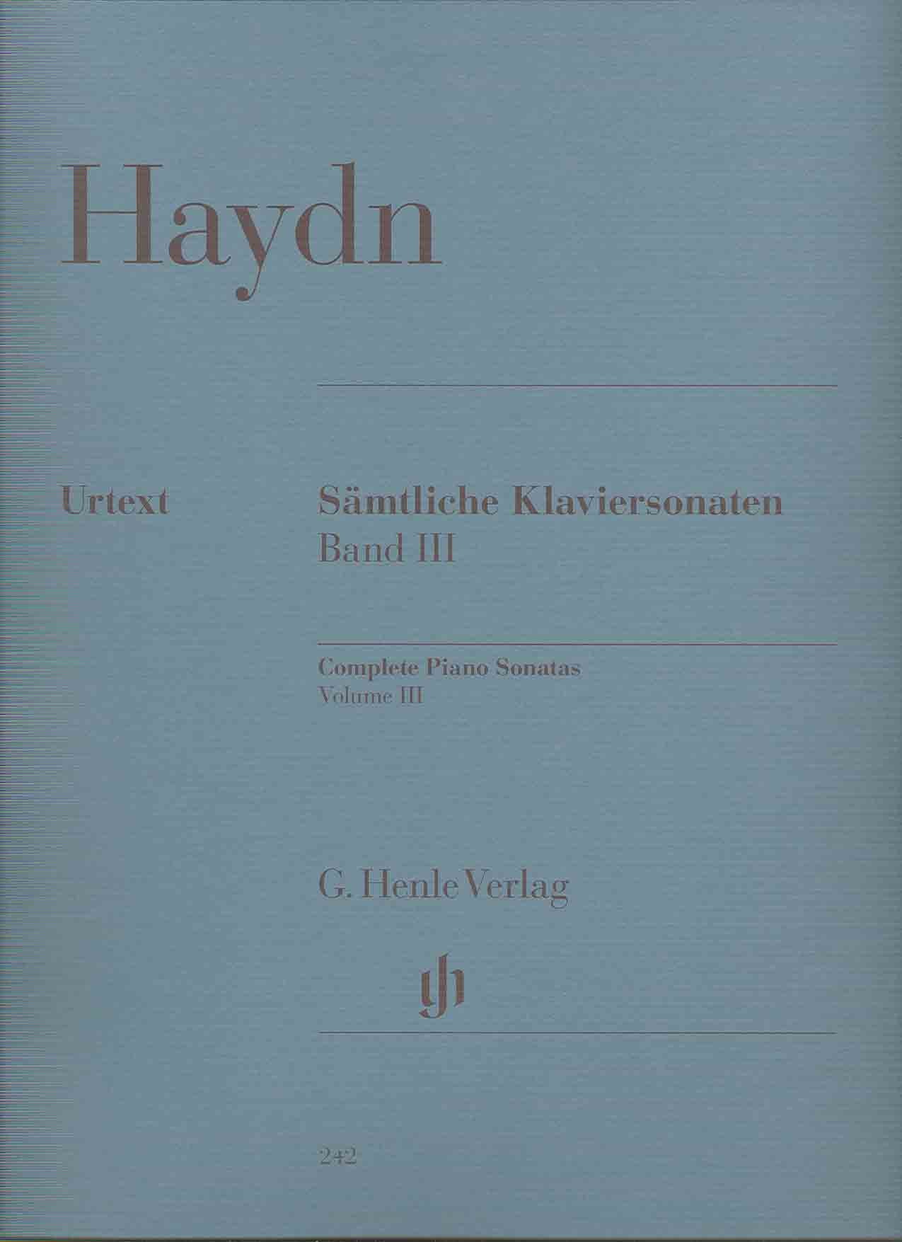 Haydn, Joseph - Sämtliche Klaviersonaten, Band III.Bd.3: Besetzung: Klavier zu zwei Händen Sheet Music