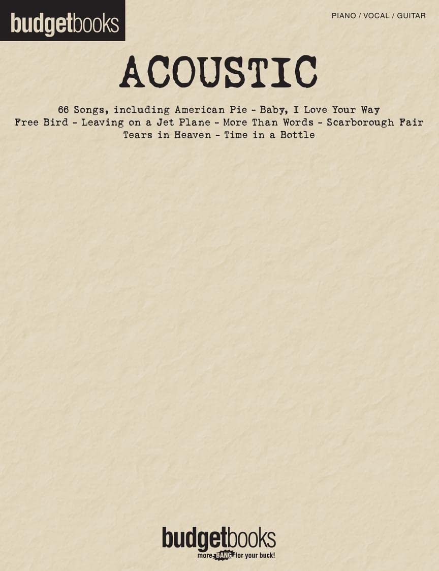 Acoustic: Songbook für Klavier, Gesang, Gitarre (Budget Books): Piano / Vocal / Guitar Sheet Music