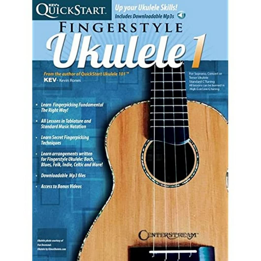 Kev's QuickStart for Fingerstyle Ukulele 1 - Book with Online Audio and Video by Kevin Rones Sheet Music