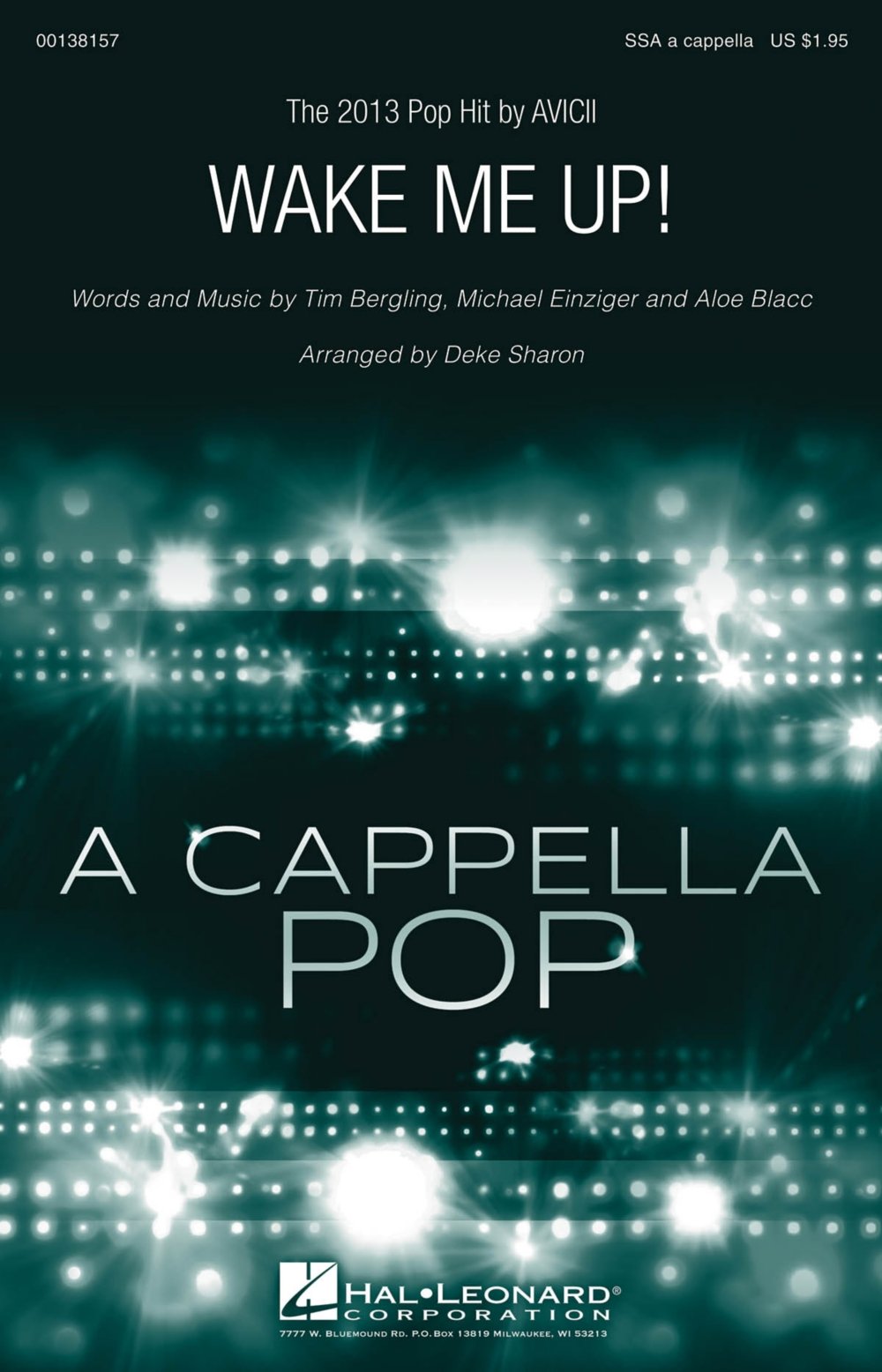 Hal Leonard Wake Me Up! SSA A Cappella by Avicii arranged by Deke Sharon cd