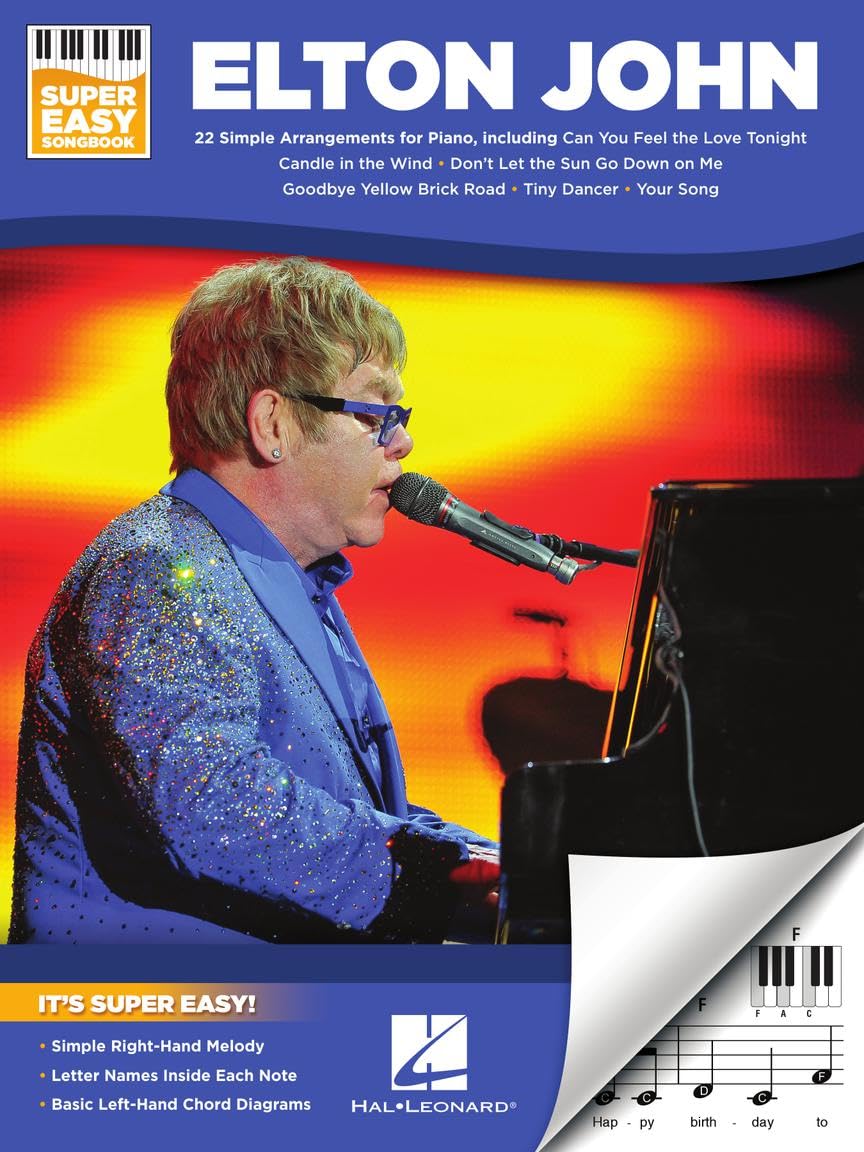 Elton John Super Easy Songbook 22 Simplified Piano Arrangements Includes Your Song Candle in the Wind Tiny Dancer Beginner Piano Sheet Music Social Sciences