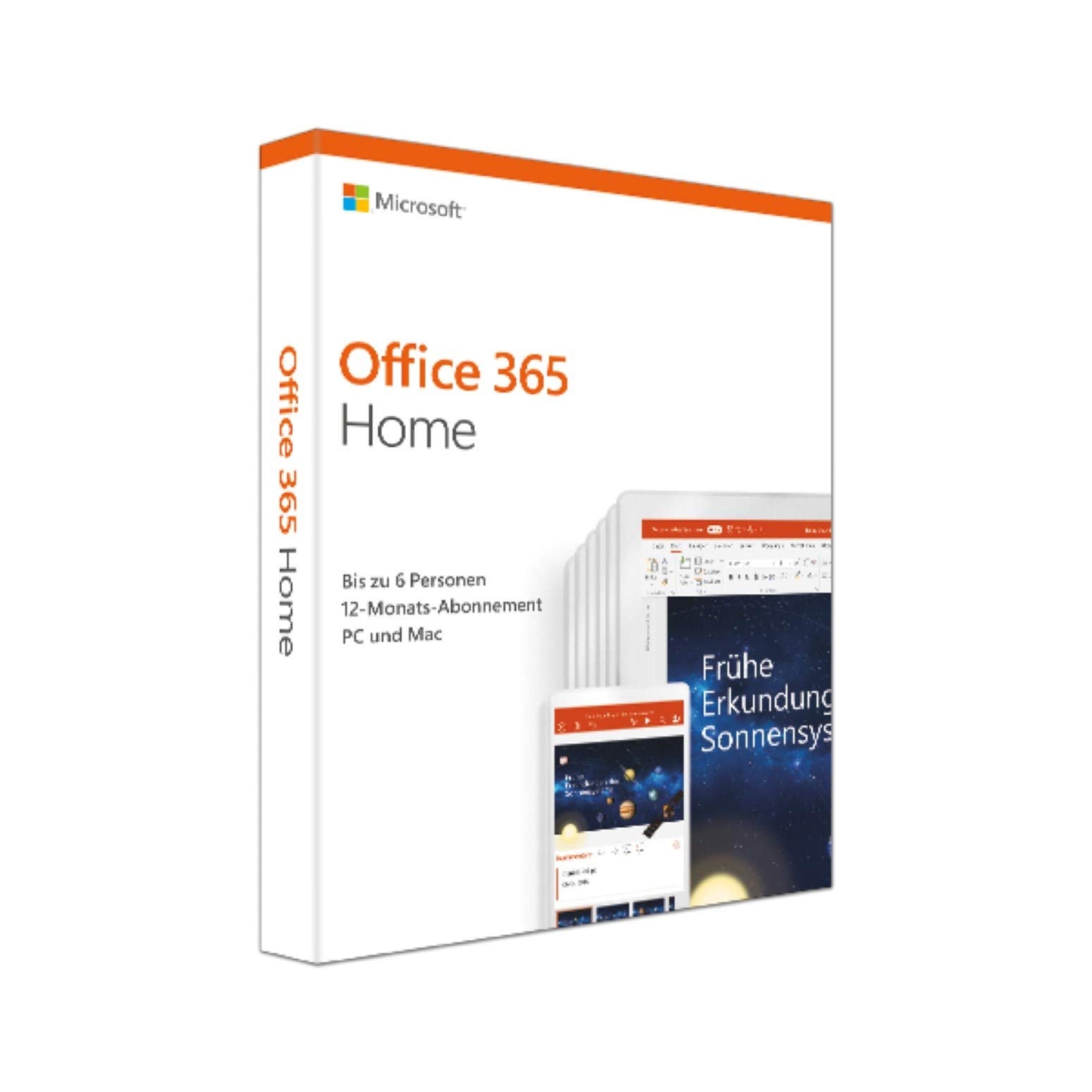 Microsoft Office 365 Home (jetzt Microsoft 365 Family) multilingual | 6 Nutzer | Mehrere PCs / Macs, Tablets und mobile Geräte | 1 Jahresabonnement | Box Other software