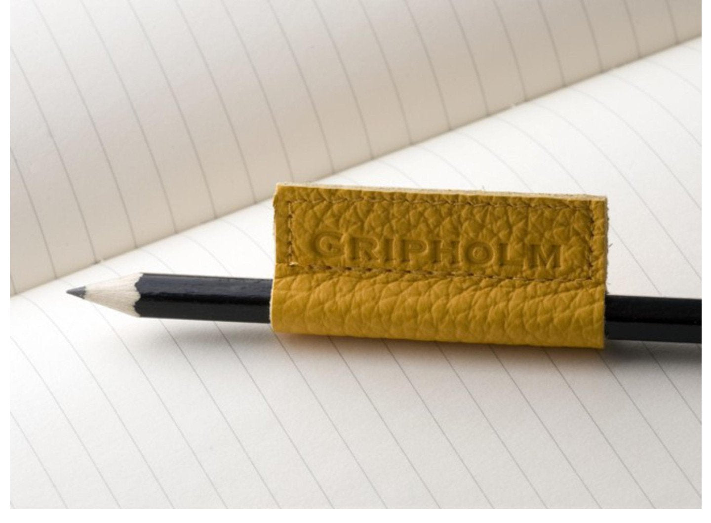 Gripholm | 2er Set Stiftmanschetten aus Leder | Blau-Gelb: Geschenkset mit 2 Stiftmanschetten und Bleistift book