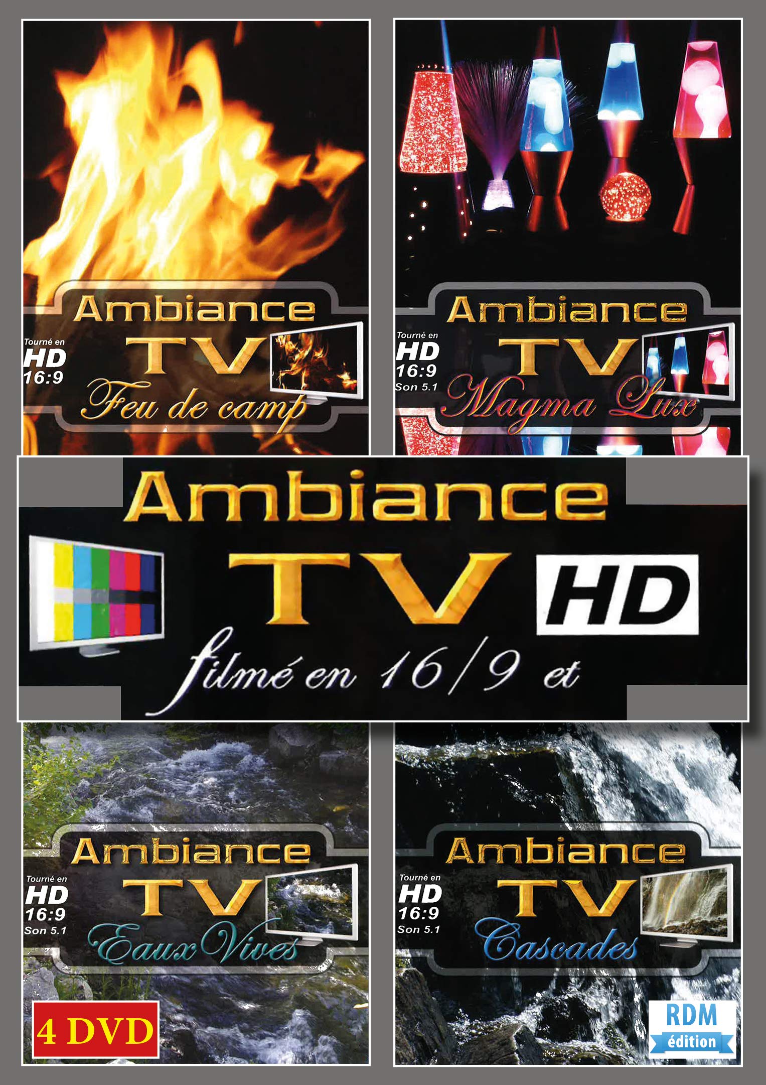 Ambiance TV : feu de Camp Magma lux eaux Vives Cascades dvd