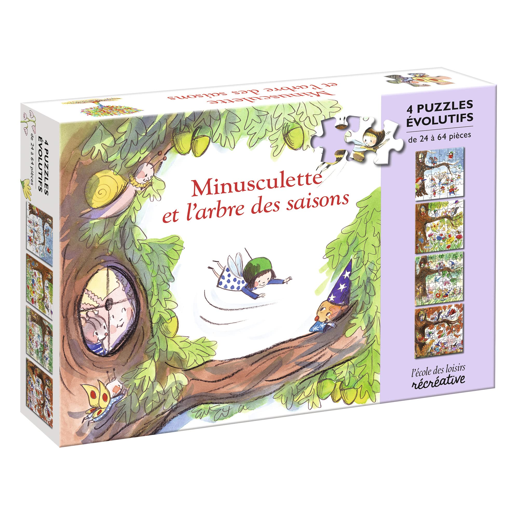 Puzzle Minusculette et l'arbre des saisons: 4 puzzles évolutifs Books