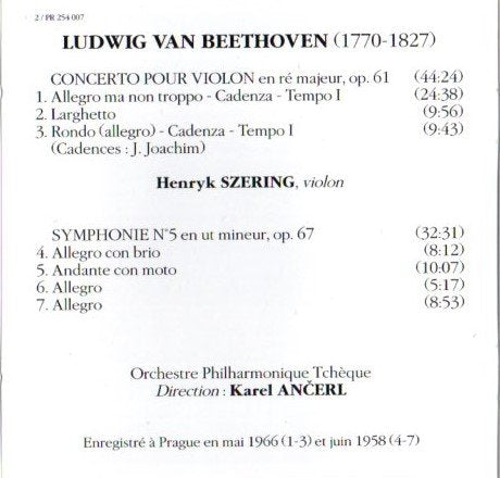 Beethoven: Concerto for violin in D major, op.61 Classical