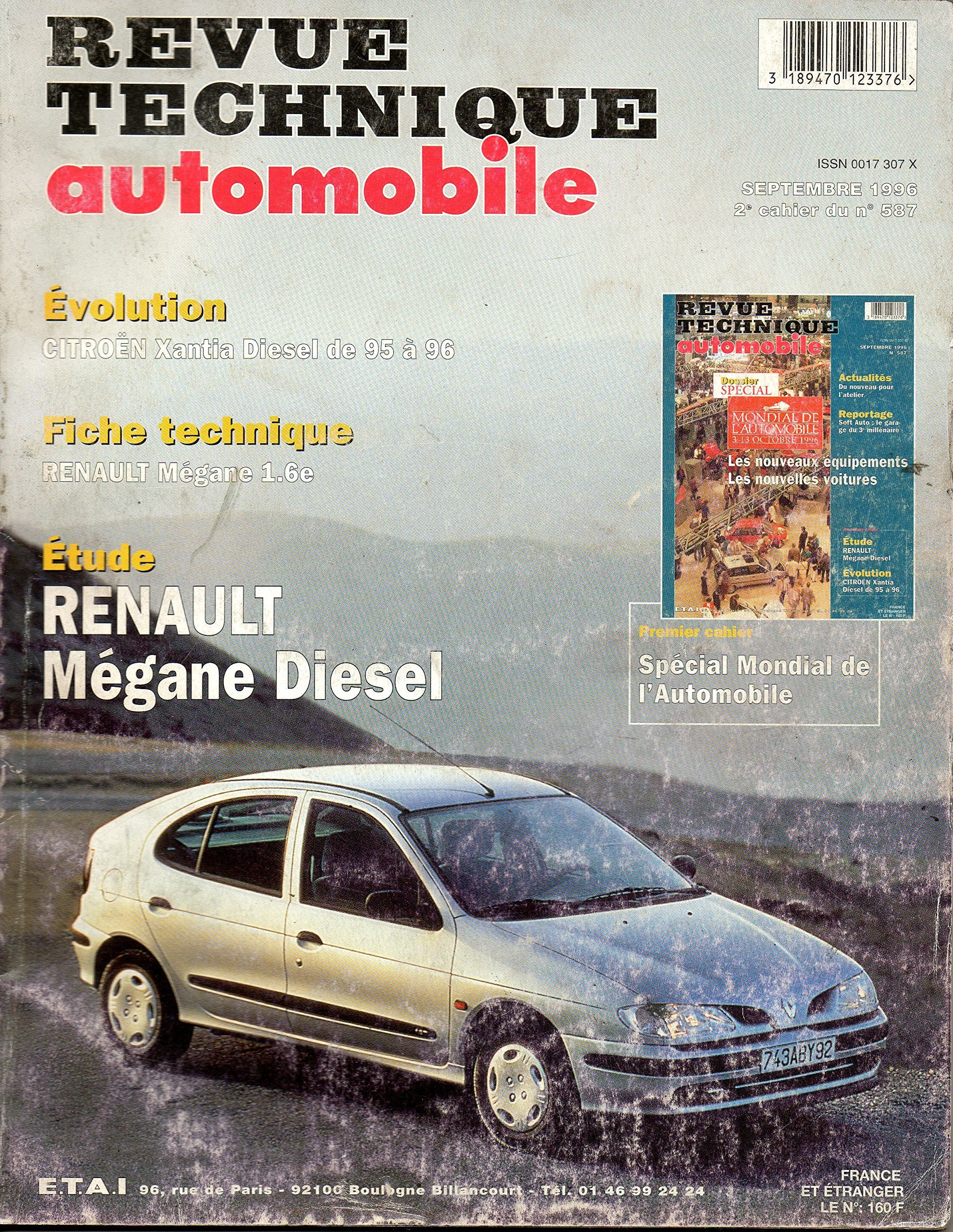 REVUE TECHNIQUE AUTOMOBILE RENAULT MEGANE DIESEL N° 587 book