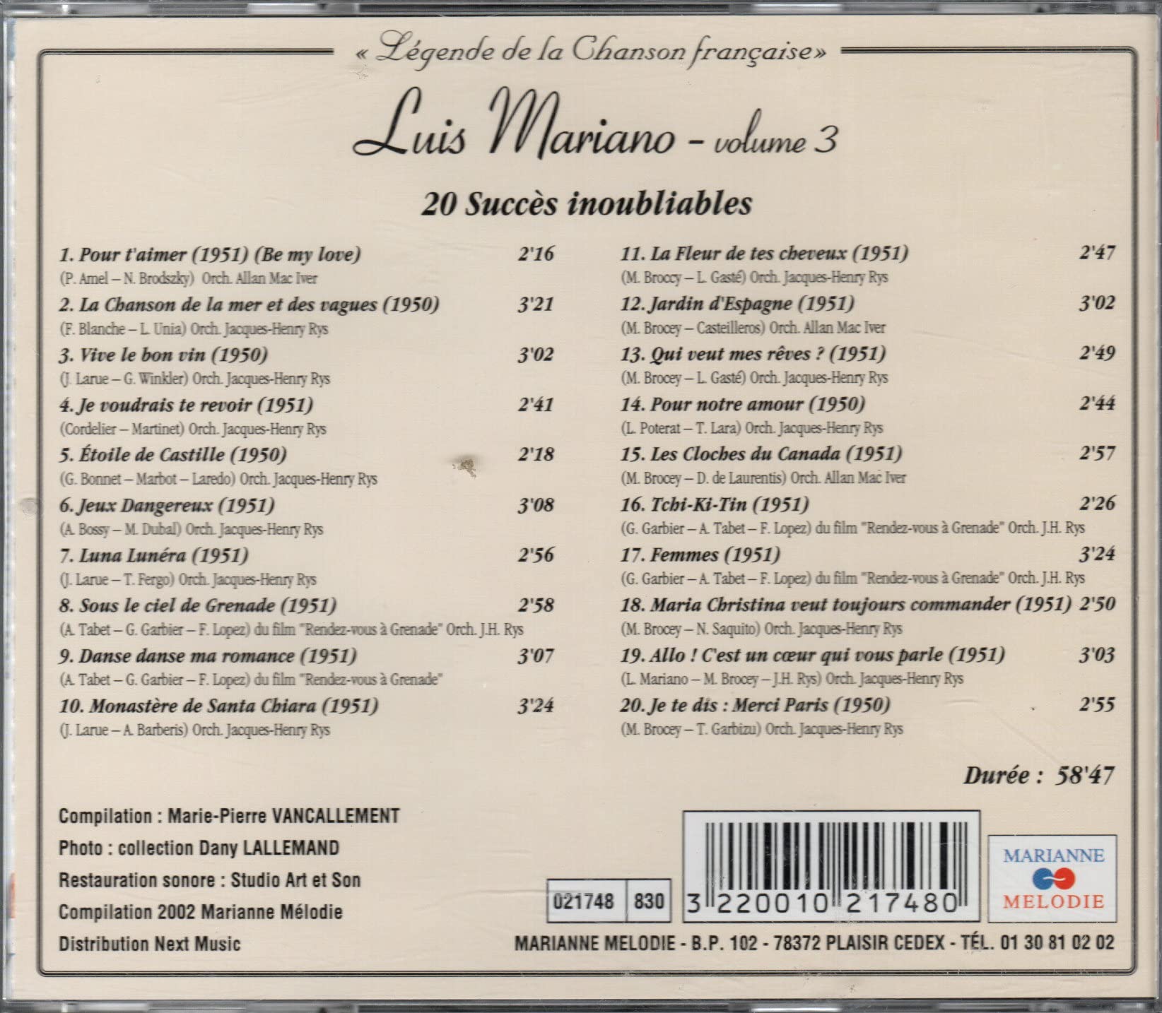 Allo C'est Un Coeur Qui Vous Parle/Vol.3 cd
