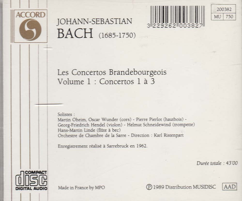 Concertos Brandebourgeois N°1, 2 & 3 Classical