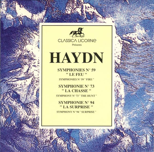 HAYDN : Symphonie n° 59 le feu , 73 la chasse , 94 la surprise cd