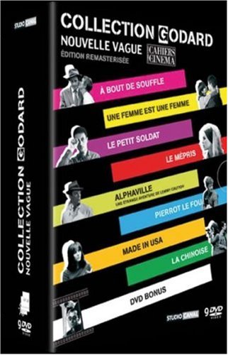 Coffret Jean--luc Godard Nouvelle vague 9 DVD: a bout de souffle - une femme est une femme - le petit soldat - le mepris - Pierrot le fou - Alphaville - Made in USA - La chinoise + 1 DVD bonus Movies
