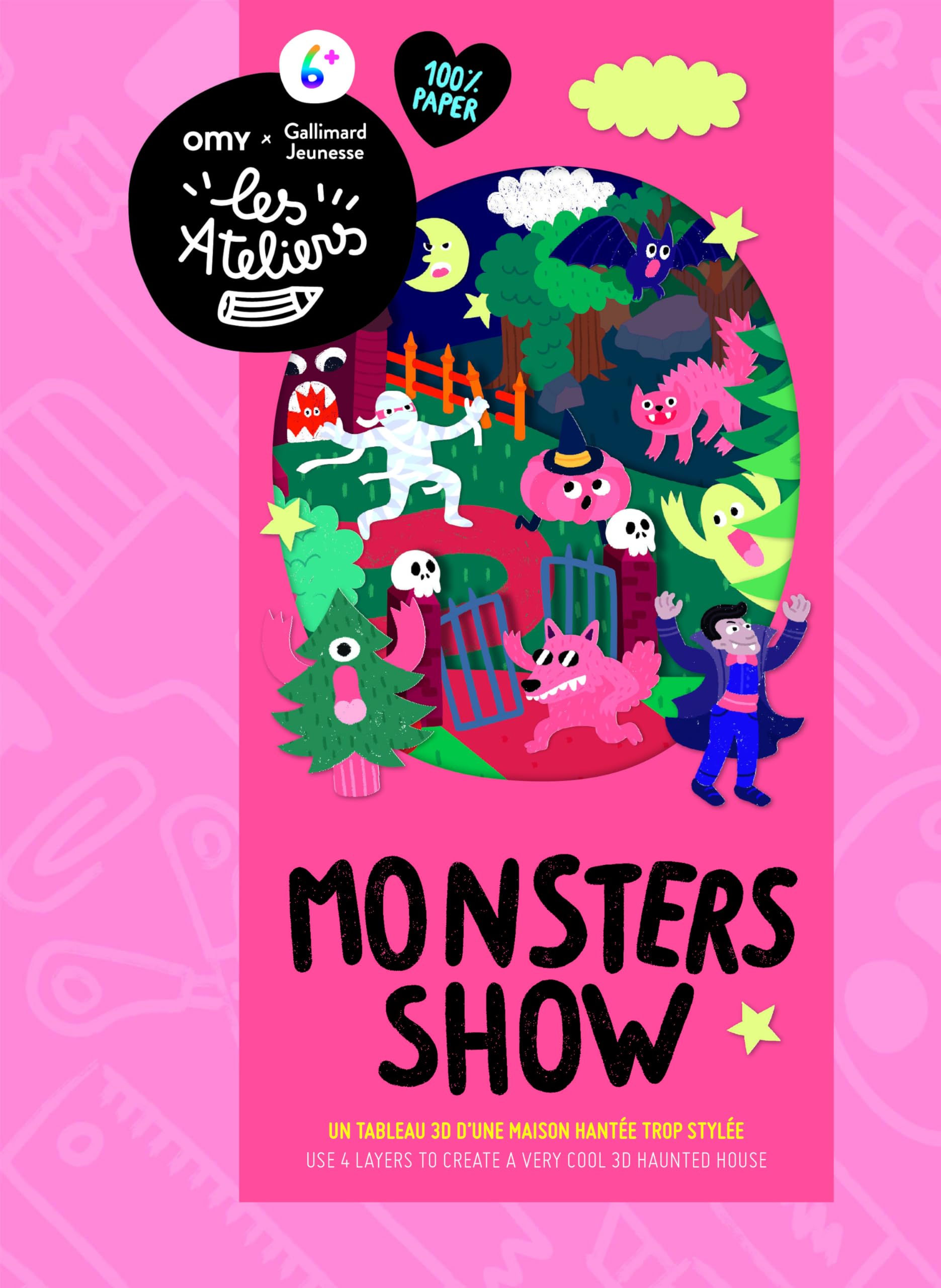 Monsters show: Un tableau 3D d'une maison hantée trop stylée Children's books