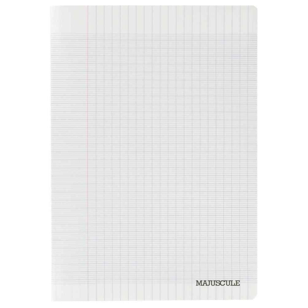 MAJUSCULE Cahier piqué 48 pages 24x32 Séyes couverture polypropylène incolore book