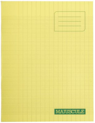Majuscule-cahier Piqures Grand Carreaux Polypropylene 17x22 64p 90g Jaune book