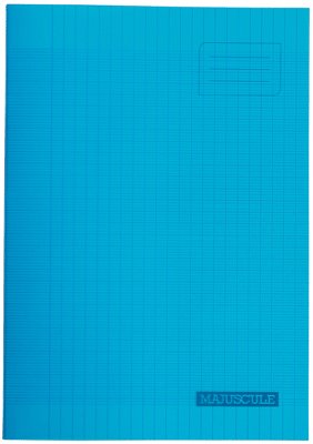 Majuscule-cahier Piqures Grand Carreaux Polypropylene A4 96p 90g Bleu book