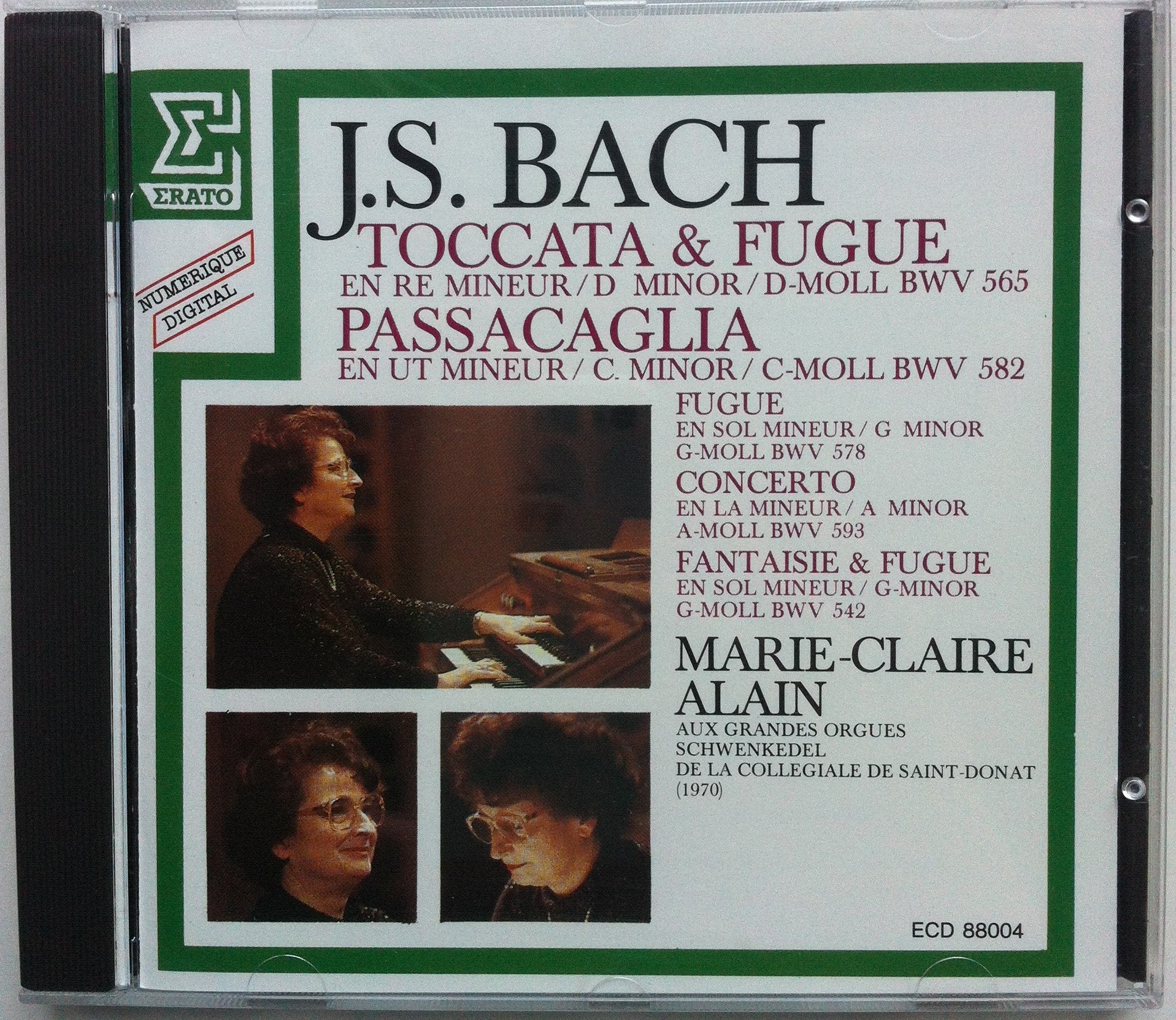 Bach - Toccata & Fugue - Passacaglia - Marie-Claire Alain Music