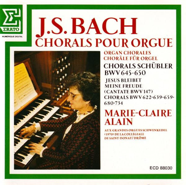 J S Bach Six Chorals Schübler + Chorals BWV 721 734 622 680 639 659 (Erato) Music