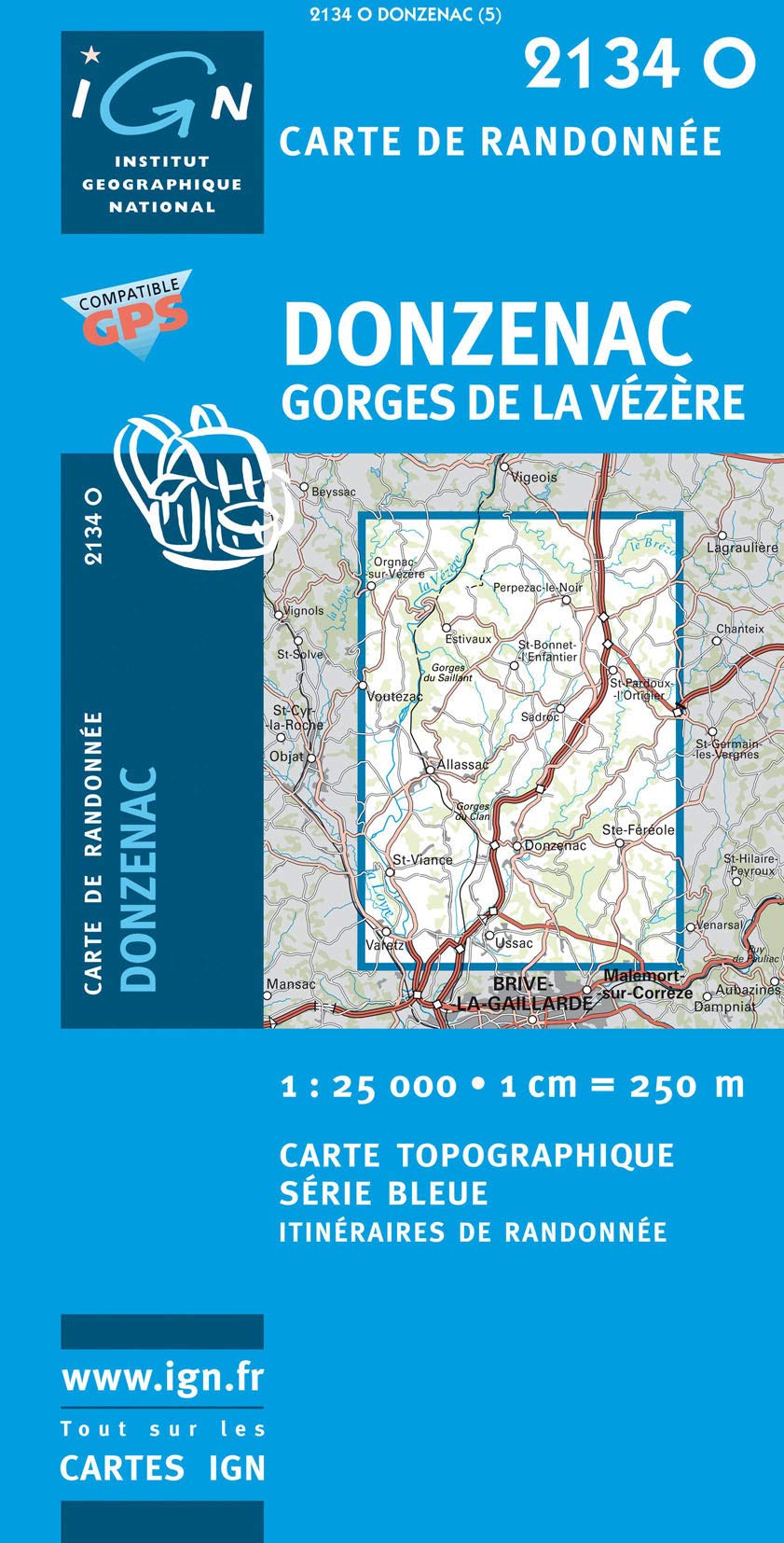 Carte de randonnée : Donzenac - Gorge de la Vézère Geology & Geography