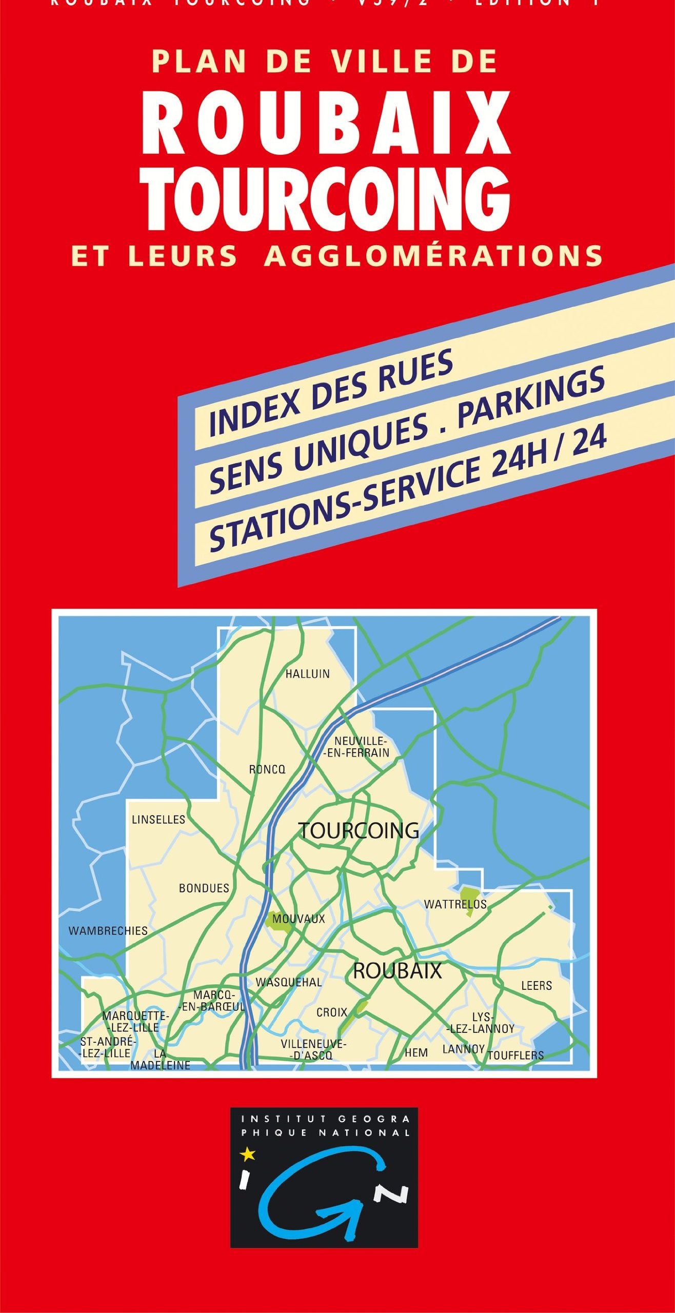 Plan de ville : Roubaix - Tourcoing, plan avec livret Leisure, Home & Garden