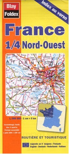 Carte routière : France 1/4 Nord-Ouest (avec index au verso et légende en 5 langues) Maps & Plans