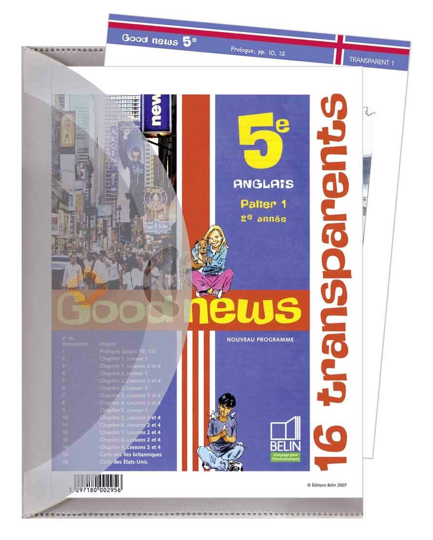 Anglais 5e Good News: 16 Transparents book