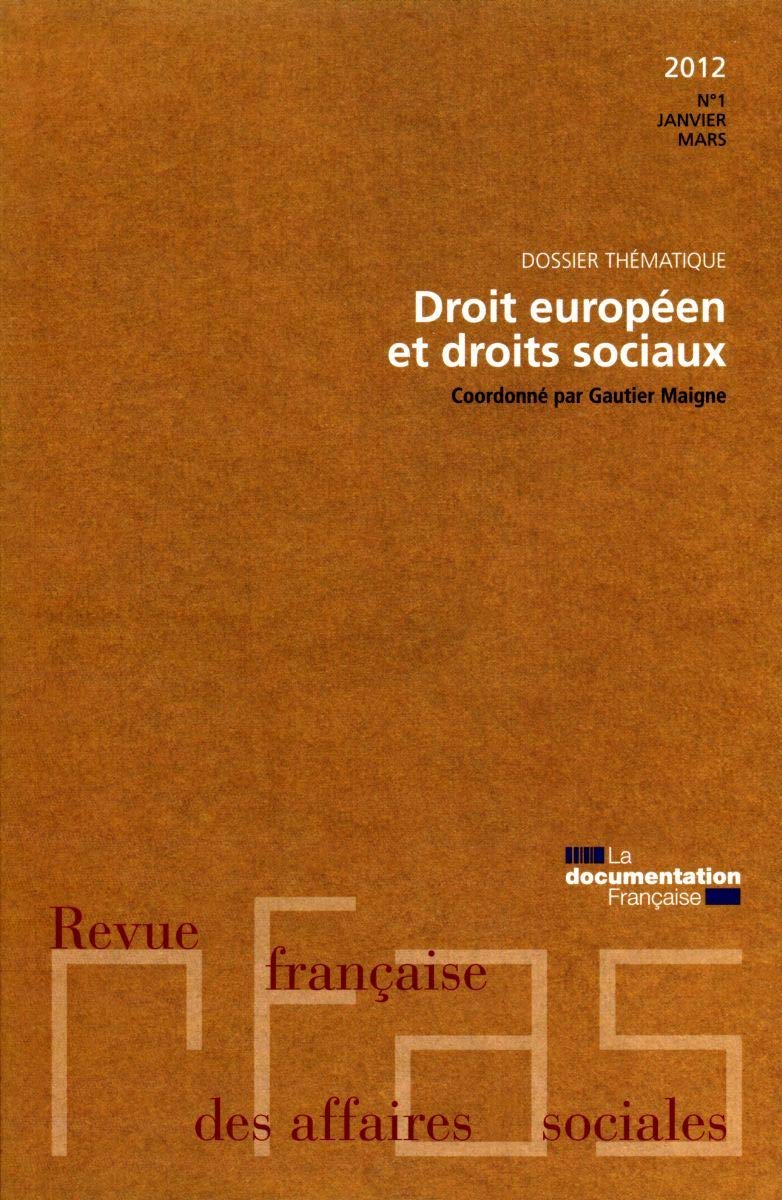 Droit européen et droits sociaux n°1 janvier - mars 2012 book
