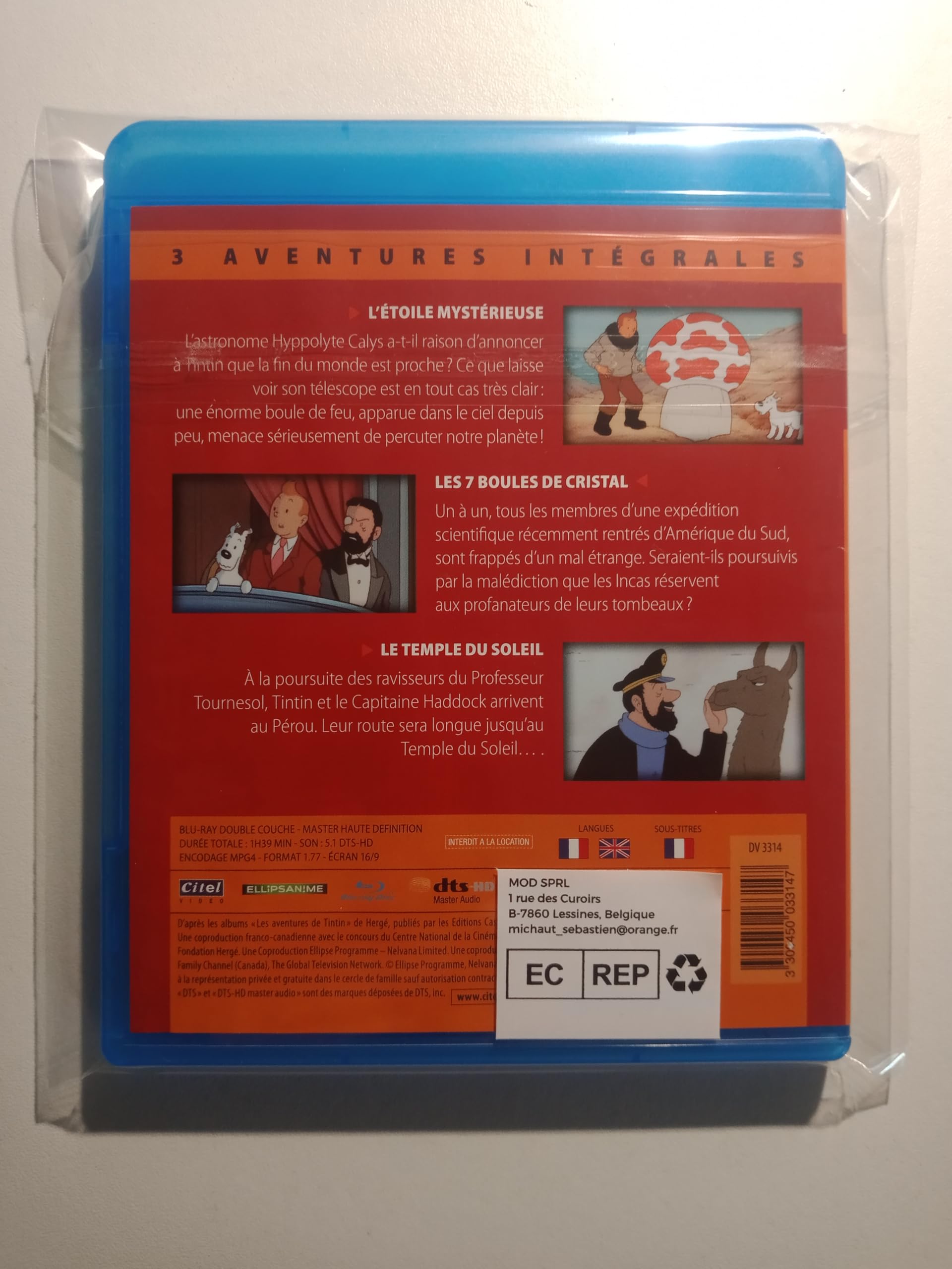Tintin - 3 Aventures - Vol. 4 : 7 Boules De Cristal + Le Temple Du Soleil + L'Etoile Mystérieuse Films