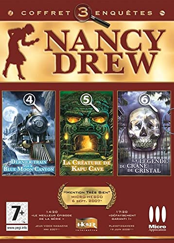 Coffret Nancy Drew - 3 Enquêtes : Dernier Train Pour Blue Moon Canyon + La Créature De Kapu Cave + La Légende Du Crâne De Cristal dvd