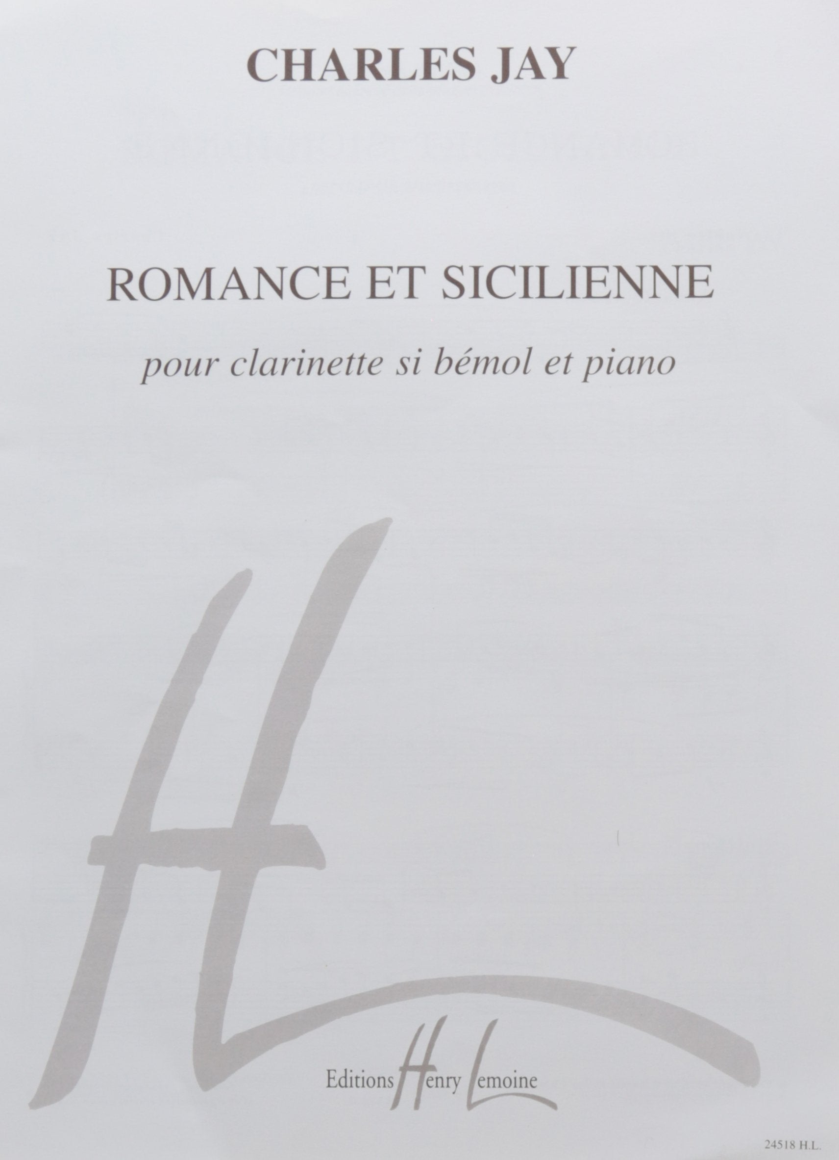 Romance et Sicilienne pour clarinette si bémol et piano book
