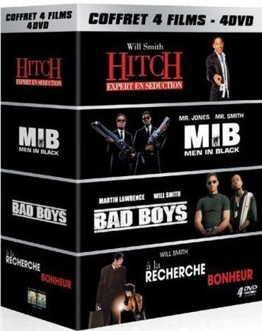 Will Smith-Coffret 4 Films : Hitch + MIB + Bad Boys + À la Recherche du Bonheur dvd