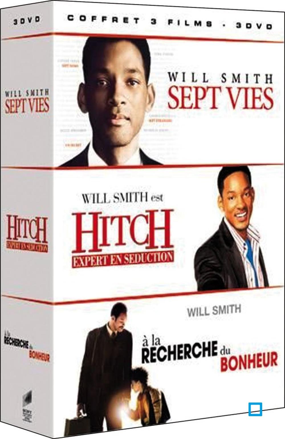 Will Smith : Sept vies / Hitch, expert en séduction / A la recherche du bonheur - coffret 3 DVD Movies