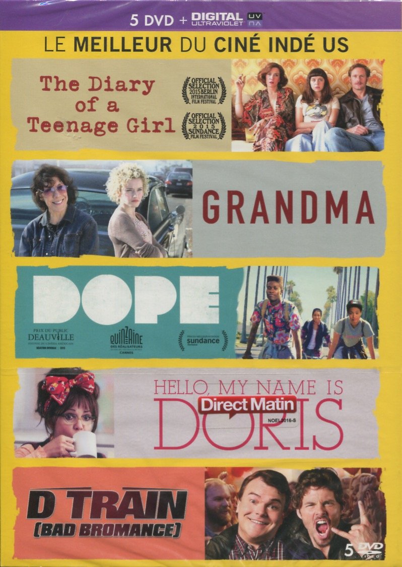 Coffret cinéma indépendant Diary of a Teenage Girl + Grandma + Dope + Hello, My Name is Doris + The D Train Movies