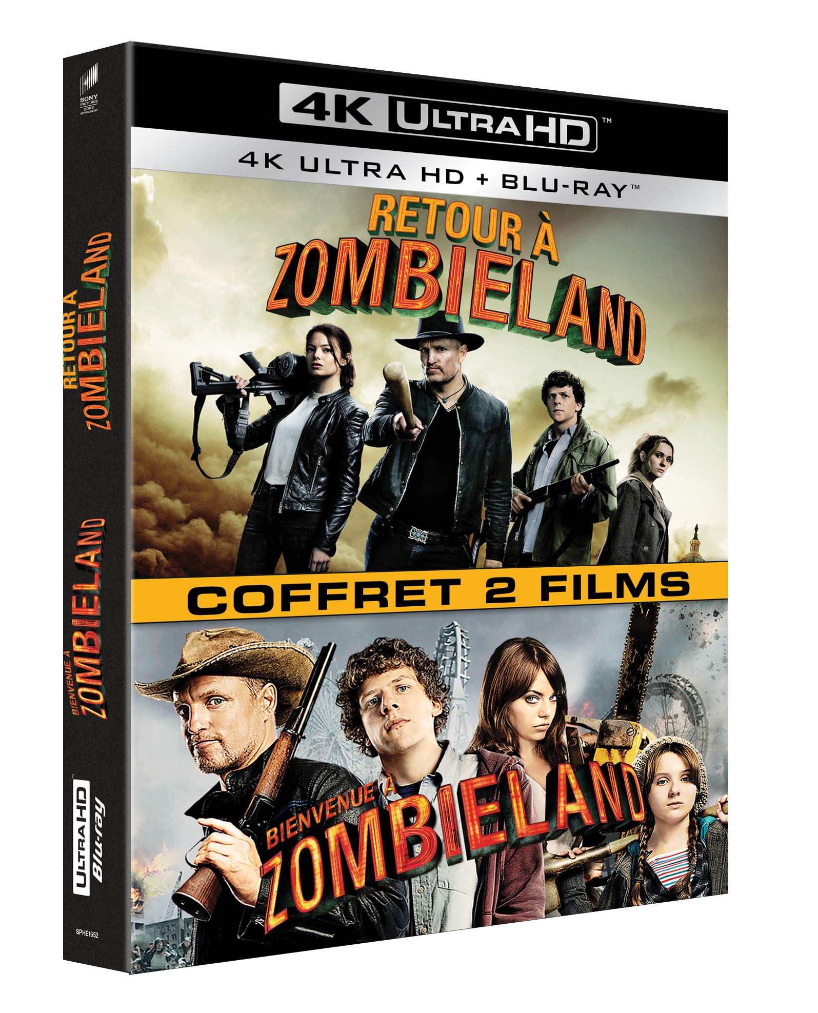 Zombieland 1 & 2 - 2 Blu-ray Uhd 4K + 2 Blu-ray dvd