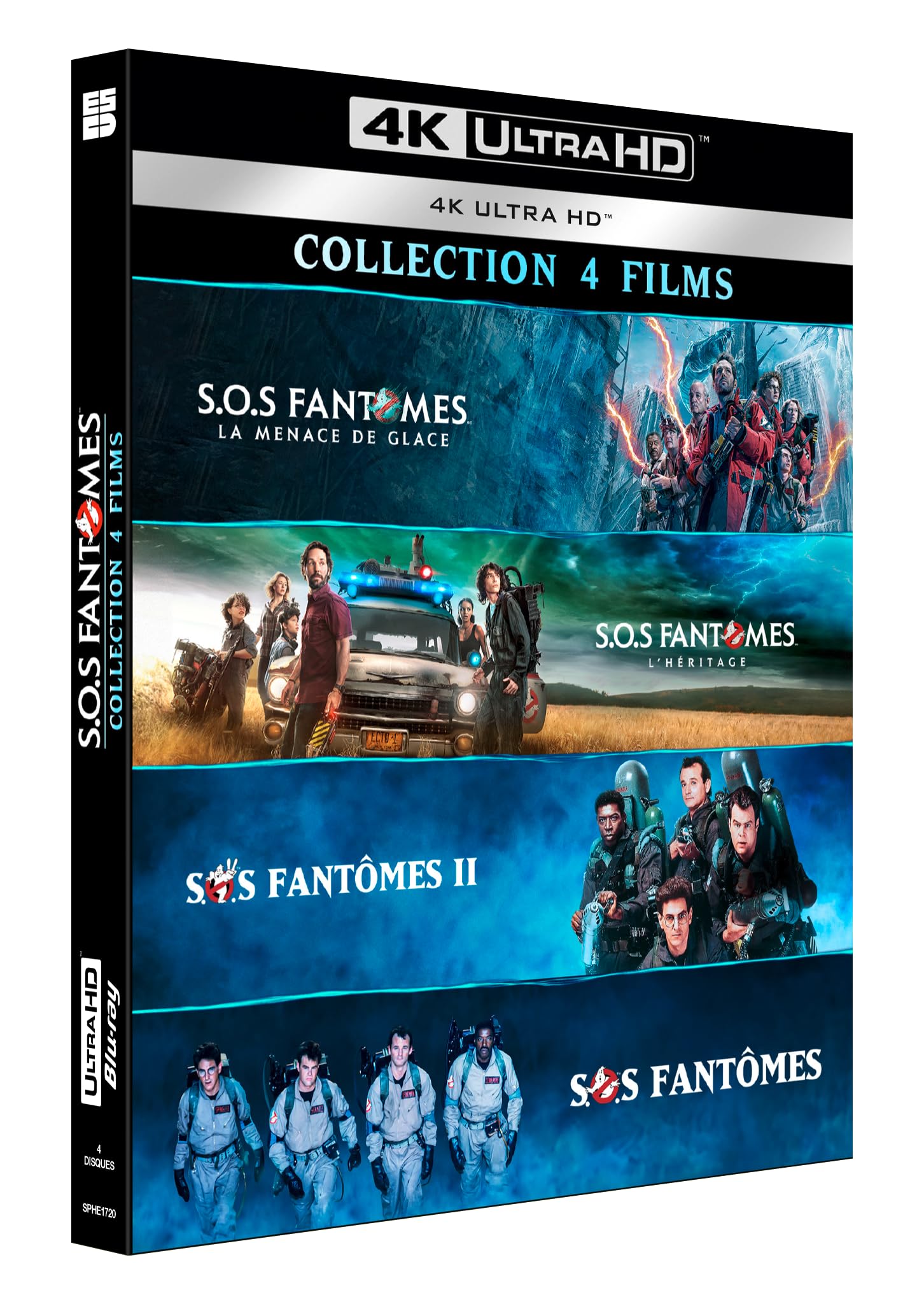 S.o.s fantômes - collection 4 films : s.o.s fantômes + s.o.s fantômes II + l'héritage + la menace de glace 4k ultra hd Movies