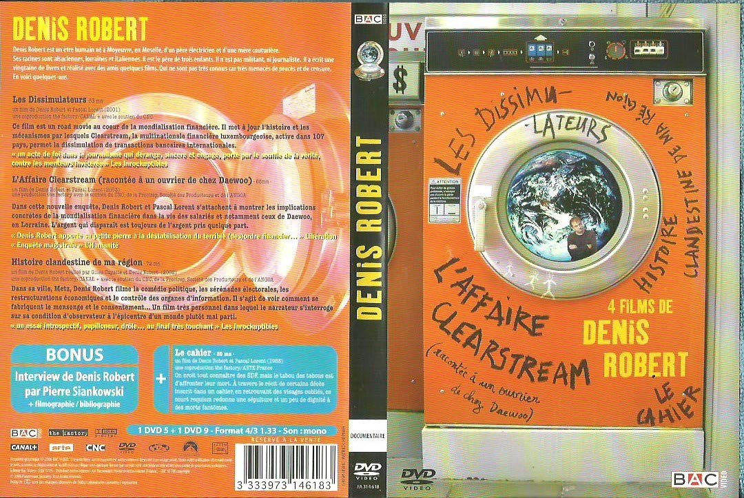 Coffret Denis Robert 2 DVD : Clearstream, l'enquète /Les Dissimulateurs/Histoire clandestine de ma région + Bonus Films